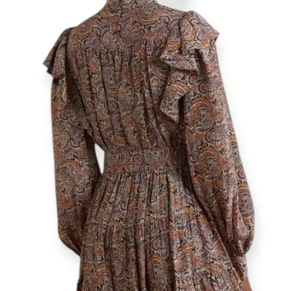 Ulla Johnson Whimsical Silk Reema Dress Goldenrod Paisley | Size 4 - Picture 7 of 16